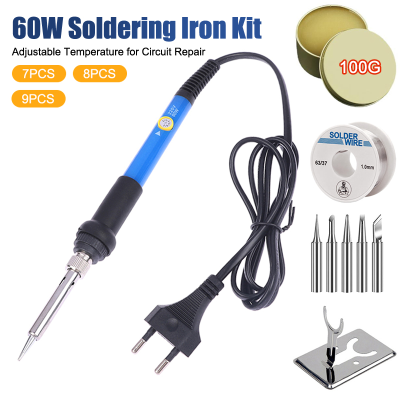 Diy Electronics Tools - Instelbare temperatuur 220V 60W elektrische soldeerboutset