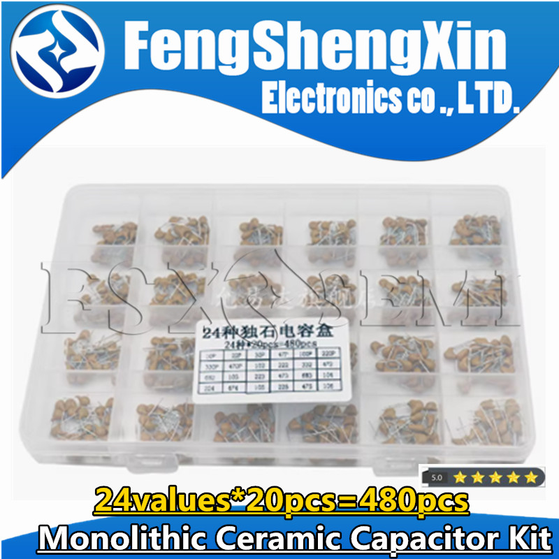 Capacitor Kit Assortment - 24 Waarden * 20Pcs = 480Pcs