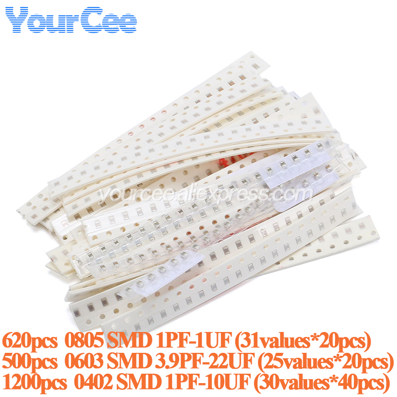 Capacitor Kit Assortment - 500 stuks-1200 stuks 0805 0603 0402
