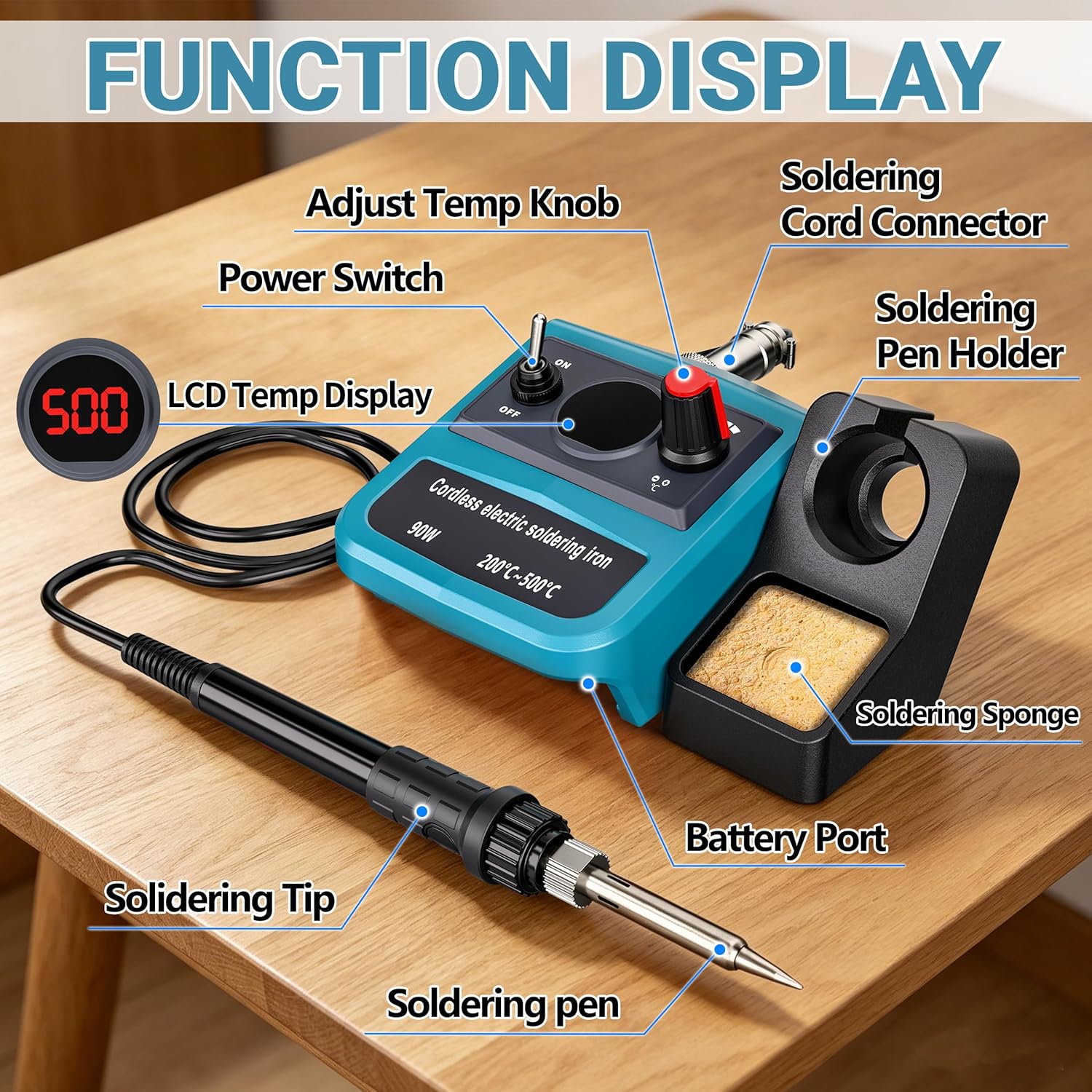 90W LED digitale draadloze sol - Diy Electronics Tools recensie en prijs